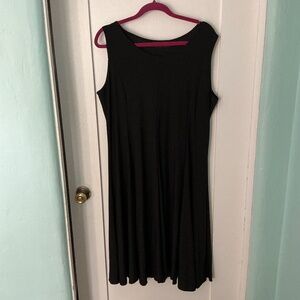 Chic Black Sleeveless Swing Dress – Effortless Everyday Style, Size XL